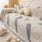 Homxi Sofabezug Zweisitzer,180x260CM,Couchbezug Geometrisches Linienmuster mit Quasten Sofahusse Chenille Sofa-Handtuch Grau Beige Sofabezug Universal