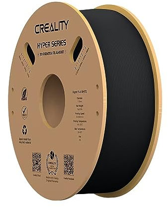 Creality Hyper PLA Filament Schwarz, 1,75 mm 1 kg 3D-Drucker Filament für schnelles Drucken, verhedderungsfrei, starke Haftung & hervorragende Überhangleistung, Maßgenauigkeit ±0,03 mm