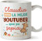 MUGFFINS Tazas Personalizadas para YOUTUBER mujer - En Español - Mejor que yo Sepia - 11 oz / 330 ml - Regalo Personalizable original y divertido