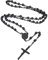 Supcare Jesus Kreuz Kette Herren Rosenkranz Schwarz Katholische Halskette Gebetskette Christlich EdelstahlKette Jungfrau Maria Rosary Religiöse Kruzifix Anhänger Cross Necklace Modeschmuck für Ostern
