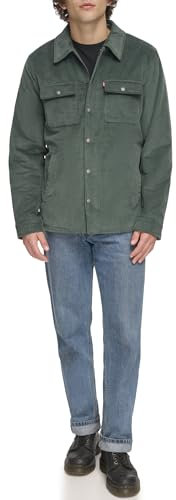 Levi's Men's Classic Plaid Shirt Jacket, Atlantis Corduroy/Sherpa Lined, L