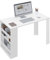 eSituro Bureau avec Rangement et Etagere, Table Bureau Blanc pour Études et Chambre Ado, 110x50x75 cm