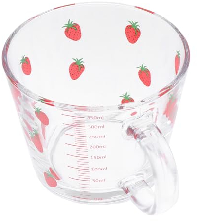 IMIKEYA Strawberry Pattern Cup Glass Scale for Drinking Cold Water Water Glass Wide Mouth for Boys and Girls Cup