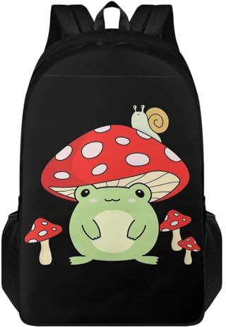 KUIFORTI Rucksack für Mädchen und Jungen, 43,2 cm, Reiserucksack, Kinder, Schultaschen, Kleinkinder, Grundschule, Büchertaschen, Pilzfrösche, Einheitsgröße