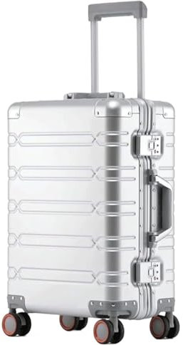 Koffer Trolley Reisekoffer Silent Light Handgepäck Trolley-Koffer Aus Vollaluminium-Magnesiumlegierung Mit Rollen Koffer Gepäck Rollkoffer (Color : F, Size : 20)