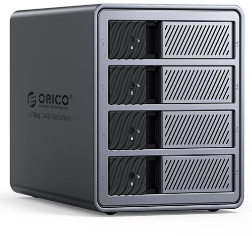 ORICO Boîtier en Aluminium pour 4 Disques Durs, USB 3.0 Station d'accueil pour Disque Dur 3,5 Pouces SATA HDD, Compatible avec MacOS et Windows (9848U3)