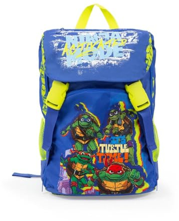 Giochi Preziosi Turtles ausziehbarer Rucksack für Turtles, Rückenlehne Comfort Back, Fronttasche, Innentasche, Griff aus Stoff, gepolsterte Schultergurte, Reißverschluss Maße: 29 x 40 x 13 (+9)