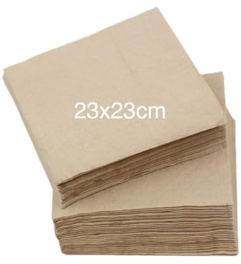 Natur2go - Servietten aus Einweg Bambus Papier-Servietten Braun 2-lagig 1/4-Faltung Nachhaltig (200, 23x23 cm)