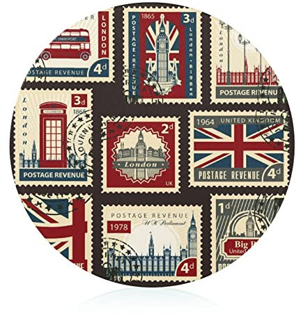 Set of Stamps with The Union Jack Cutting Board Tempered Glass Chopping Blocks Non Slip Cutting Mat