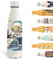 Grsta Gourde Isotherme, 500ml Gourde Enfant, Gourde Personnalisée avec les Astronautes, Gourde Sport Sans BPA, Bouteille d'eau anti Fuite, pour l'École, Bureau, Voyage, Sports, Velo, Blanc