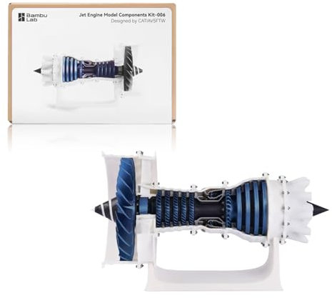 3D Drucker Jet Engine Model Components Compatible with Bambulab P1P/P1S,A1,X1/X1C Makerworld MH006 Creative-Engine Aircraft 3D Printed DIY-Teile-Drucke NICHT Enthalten-NICHT für A1 Mini