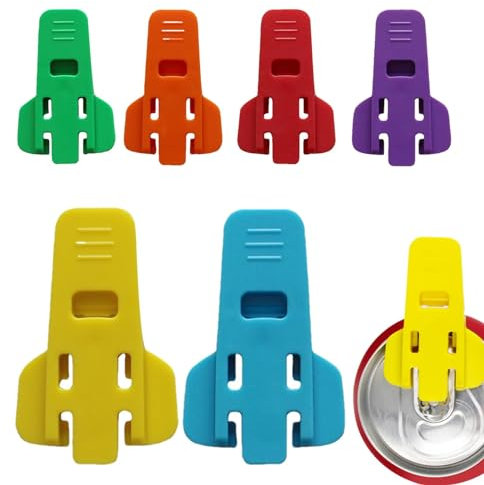 Manueller Einfacher Dosenöffner | 6 Stück Getränkedosen Verschluss Öffner | Praktischer Getränkedosenöffner | 6 Farben Auslaufsicherer Dosendeckelöffner Für Getränkedosen Cola Bier Limonade Aluminium