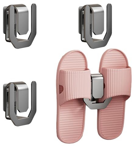 LdawyDE Schuhhalter Wand, 4 Stück Aufklebbaren Schuhregal zur Wandmontage Ohne Bohren Kohlenstoffstahl Schuh Regal Haken für Badezimmer, Schlafzimmer, Kleiderschrank, Flur