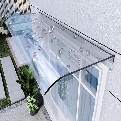 Frosted Canopy Door Shelter 50x40cm UV and Rain Protection for Front Door Window Garden Outdoor Patio PET Material Wall Mounted Door Awning Cover
