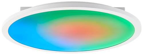 Lightbox Basic LED Aufbaupaneel | Ø 42 cm | dimmbar per Fernbedienung | Wand- & Deckenpanel mit digitales LED Frontlight-IC RGB & CCT (3000-6500 K) | 1900 lm | aus Aluminium/Kunststoff | in Weiß