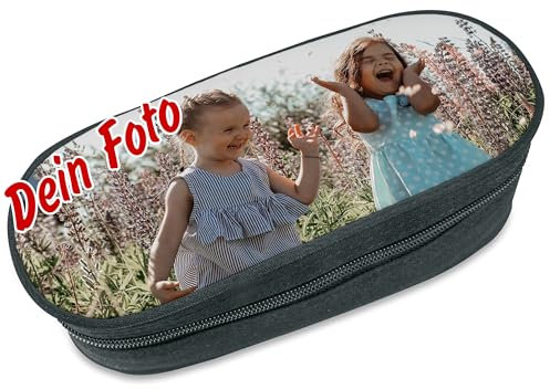 Unikatolo Federmäppchen mit eigenem Foto Bedruckt personalisiert, Stiftebox Federmappe Federtasche für Kinder & Erwachsene, Schulanfang Kinder, kleine Basteltasche, Tasche für Bastelutensilien