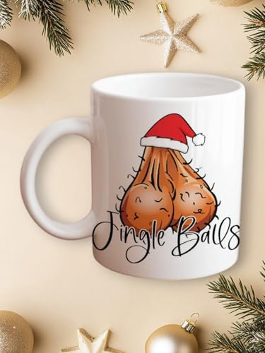 Jingle Balls Christmas Coffee Tea Mug. Secret Santa Idea. Rude Naughty Joke