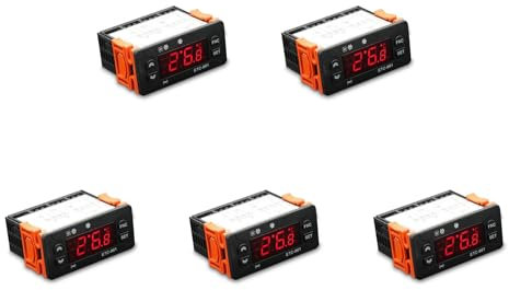 Diggtor ETC-961 Thermostat Temperaturregler Luftfeuchtigkeitskontrolle Thermometer Hygrometer Kühlalarm, 220 V Sensor, 5 Stück