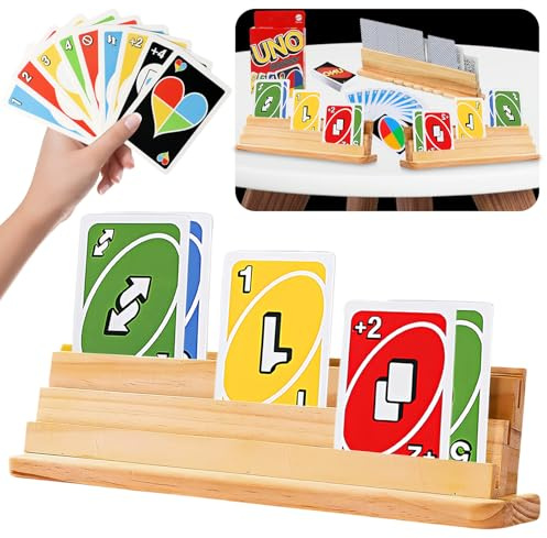 BORDEAG Lot de 2 porte-cartes en bois pour enfants, personnes âgées, adultes, handicapés