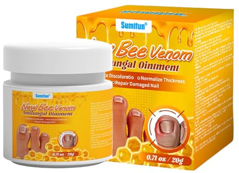Fungal Nail Treatment Cream, 20g Bee Venom Cream for Fungal Nail, Fungal Nail Cream for Toenails Extra Strong, Toenail Fungal Cream Nail Repair Cream for Thick Cracked Discolored Nails Smooths Nails