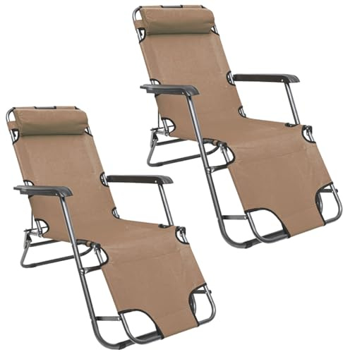 AMANKA 2er Set: 153x60 Relaxliege Garten Liegestuhl Klappbar - Gartenstuhl mit Liegefunktion - Sonnenliege Faltbar - Campingliege Leicht - Gartenliege Wetterfest Strandliege Relaxsessel Outdoor Liege