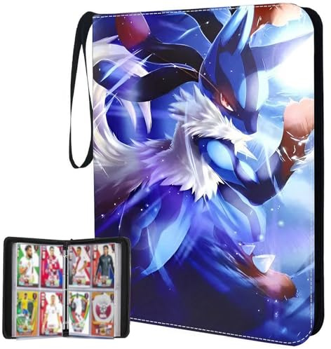 Sammelalbum für Karten, 50 Seiten 400 Karten Kapazität Zip Sammelkarten Album Karten Sammelmappe Ordner Heft, Tragbarer Wasserdichter PU Kartenhalter Card Sammelkartenalben, Geschenk für Kinder, L02