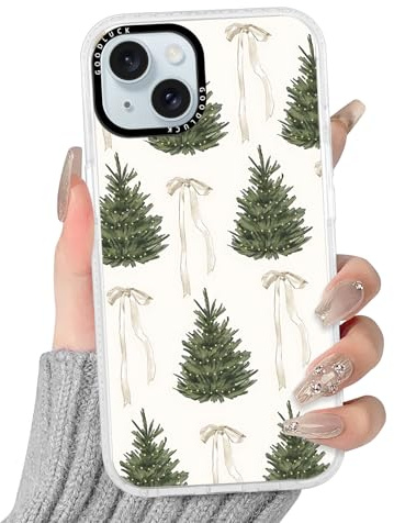 Krdvekm Weihnachten Handyhülle für iPhone 15 Hülle 6,1, Transparent Hülle mit Aesthetic Muster Ultra Dünn Klar Silikon Case Weich TPU Stoßfeste Schutzhülle Mädchen Cover, 08