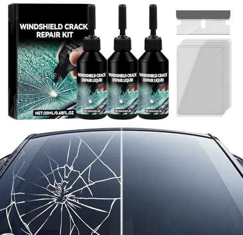Glasreparaturflüssigkeit,2025 Neu Auto Windschutzscheibe Riss Reparatur Flüssigkeit,Steinschlag Reparaturset Windschutzscheibe Windschutzscheibe Reparaturset (3 Set)