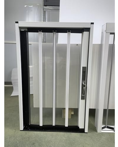 Customizable Sizes Accordion Door with Clear Acrylic Panel, W 12in X H 20in Lockable Folding Sliding Door for Small Space/Pergola, Staircases, Hallways & Doorway