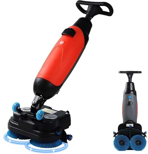 CUTANGELAR Lavapavimenti Commerciale Compatto, Macchina Lucidatrice Multifunzionale, Doppie Spazzole Testa Rotante Larghezza 18 Pollici 350 RPM Ideale Supermercati Officine.(Red)