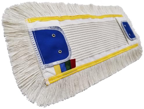 Konga Balai-serpillière professionnel plat en coton avec ailes et poches, 40 cm, nettoyeur de sol robuste pour bois dur, carrelage et stratifié, tampons lavables et réutilisables (4)