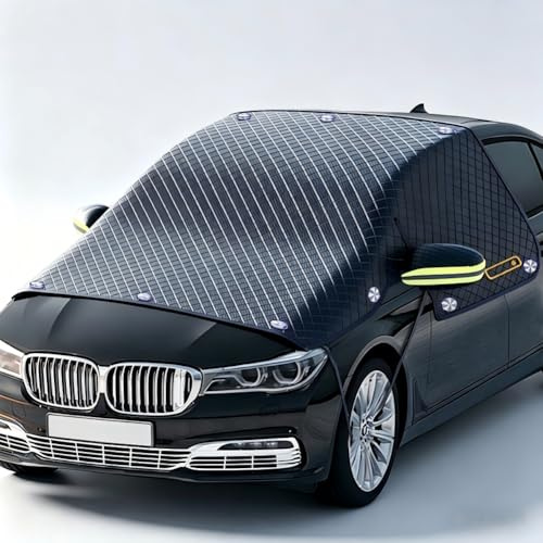 Extra-Large Windscreen Cover, 12 magnetic points design, full coverage for door handles and side mirrors. Blocks UV rays, leaves and bird droppings in summer, fits all kinds of vehicles