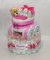Windeltorte | Windeltorte mit Windelkinderwagen mit Schlafbär (babyrosa) | Windelgeschenk Mädchen