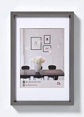 walther design Bilderrahmen stahl 20 x 30 cm mit Passepartout, Steel Style Kunststoffrahmen ES030D