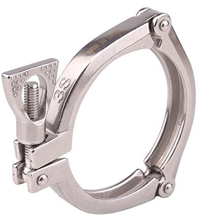 DERNORD 3 Inch Three Segment Sanitary Clamp Stainless Steel 304 Tri Clamp Clover ((Tri clamp: 3 Inch))