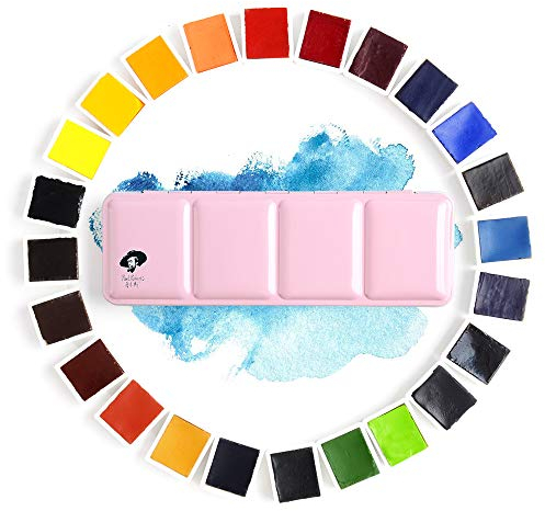 Paul Rubens 24 Aquarellfarben Set professionelle Klasse mit Palette und tragbarer Metallbox für Künstler, Studenten, Zeichnung, Illustration