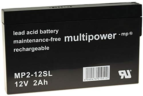 akku-net - Batteria al piombo (multipower) MP2-12SL compatibile con YUASA NP2-12, 12 V, al piombo acido