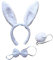 LHKJ Ensemble de 3Pcs Oreilles de Lapin Cosplay, Bandeaux Noeud Cravate pour Pâques de Fête, Halloween Fête, Noël Costume de Déguisement Décoration