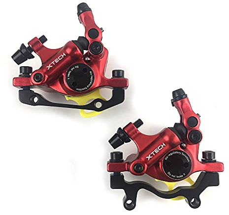 catazer MTB Road HB-100 MTB Road Line Pulling Hydraulische Scheibenbremssattel Vorne & Hinten Mountainbike Scheibenbremse E-Bike Scheibenbremse (1 Pair Red)