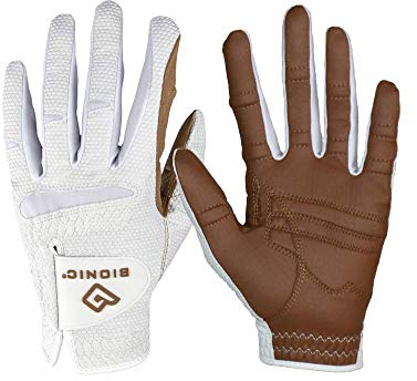 BIONIC Relax Grip 2.0 Damen-Golfhandschuh, links, Karamellfarben, Größe L