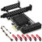 Rivo PCIe SATA-Karte, 6 Ports mit 6 SATA-Kabel, SATA-Controller-Erweiterungskarte mit Low-Profile-Halterung, Marvell 9215 Non-Raid, Boot als System-Festplatte, unterstützt 6 SATA 3.0-Geräte (SA3014)
