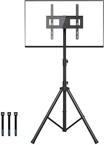 BONTEC Porta TV a Treppiede per Piatti e Curvi da 32-60 Pollici al Plasma/LCD/LED, Altezza di Inclinazione Regolabile Porta TV Portatile da Pavimento, Carrello TV fino a 45kgs, Max VESA 400x400mm