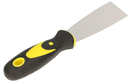 KOTARBAU Spatule de peintre en acier inoxydable 40 mm Spatule de plâtrier Spatule universelle Rayures pour enlever Couteau à palette avec manche en caoutchouc