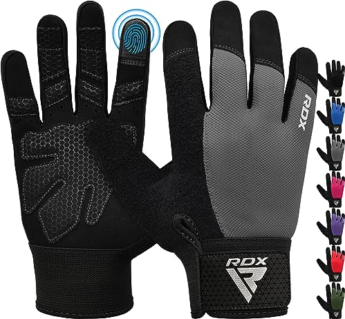 RDX Fitness Handschuhe Vollfinger Damen Herren, Gewichtheben Touchscreen Trainingshandschuhe, Bodybuilding Krafttraining Workout Gym Weight Lifting Gloves Powerlifting Kraftsport Griff Radfahren Sport