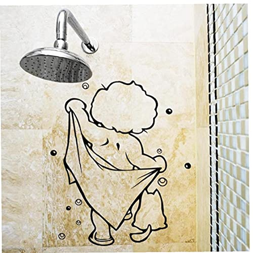 TOSSPER Dusche Glastür Aufkleber Kids Bad- Wand-Aufkleber Netter Wasserdichtes Badezimmer-dekor-Aufkleber-Wand-Kunst-abziehbilder