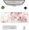 Gaming Mousepad Groß mit genähten Kanten, XXL XL Mousepad Rutschfeste Unterseite, Lange Schreibtischunterlage für Gamer, Büro & Zuhause, 80 x 30 cm, Rosegold Marmor