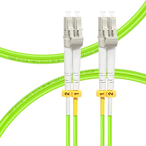 FLYPROFiber 0.5M OM5 LC auf LC LWL-Patchkabel | Längenoptionen: 0,2m-20m, 40 GB/100 GB Duplex, 50/125 um Multimode-Glasfaserkabel LSZH 0.5 Meter