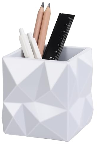 OYEYE Stiftehalter Schreibtisch Organizer,Stifteköcher Bleistifthalter Stiftebox Aufbewahrungsbox,quadratisch,multifunktional,für den Schreibtisch,Make-up-Pinselhalter - Weiß