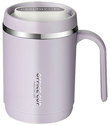 Tazza Termica Caffe - 500ml Termos Caffè Tazza da Viaggio Termica e cannucce per Caffe Senza BPA, Termica da Viaggio Isolata Riutilizzabile, Thermo Coffee Mug-to-Go in Acciaio Inossidabile (Viola)