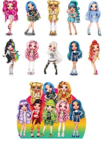 Rainbow High ca 20cv+10x 8cm Cake Topper,Tortenaufleger, Deckopapier, Zuckerpapier (Oblaten)